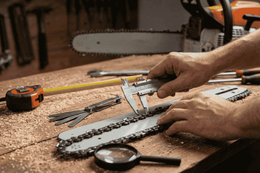 Measure a Chainsaw Chain
