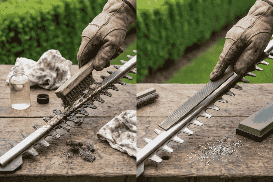 cleaning and sharpening